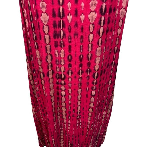 Soft Surroundings Tie Dye Flowy Dress Sz 3X 100% Rayon Asymmetrical Cinched Back - Picture 5 of 13